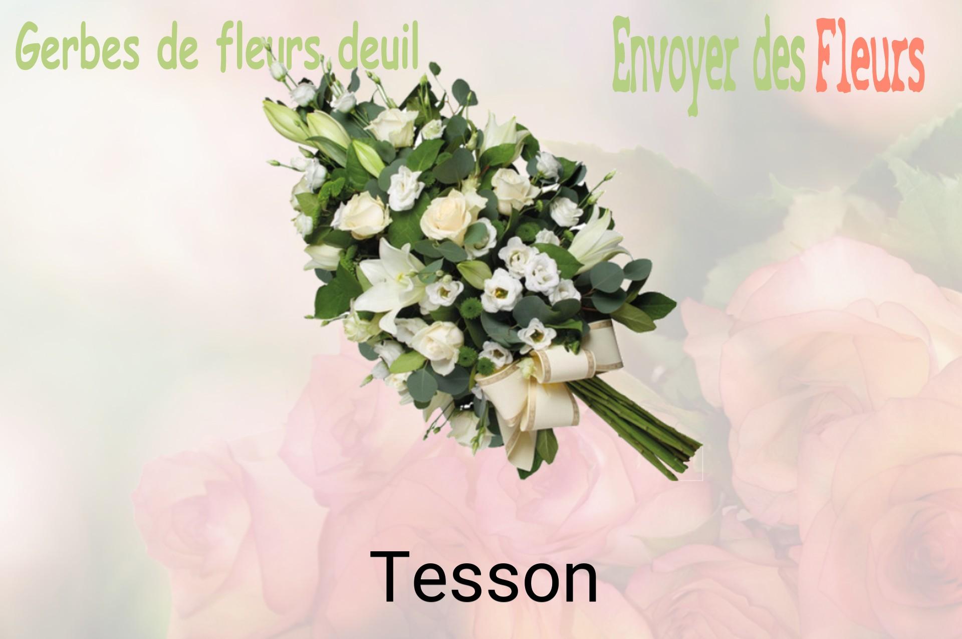 Gerbe de fleurs de deuil livrée à Tesson